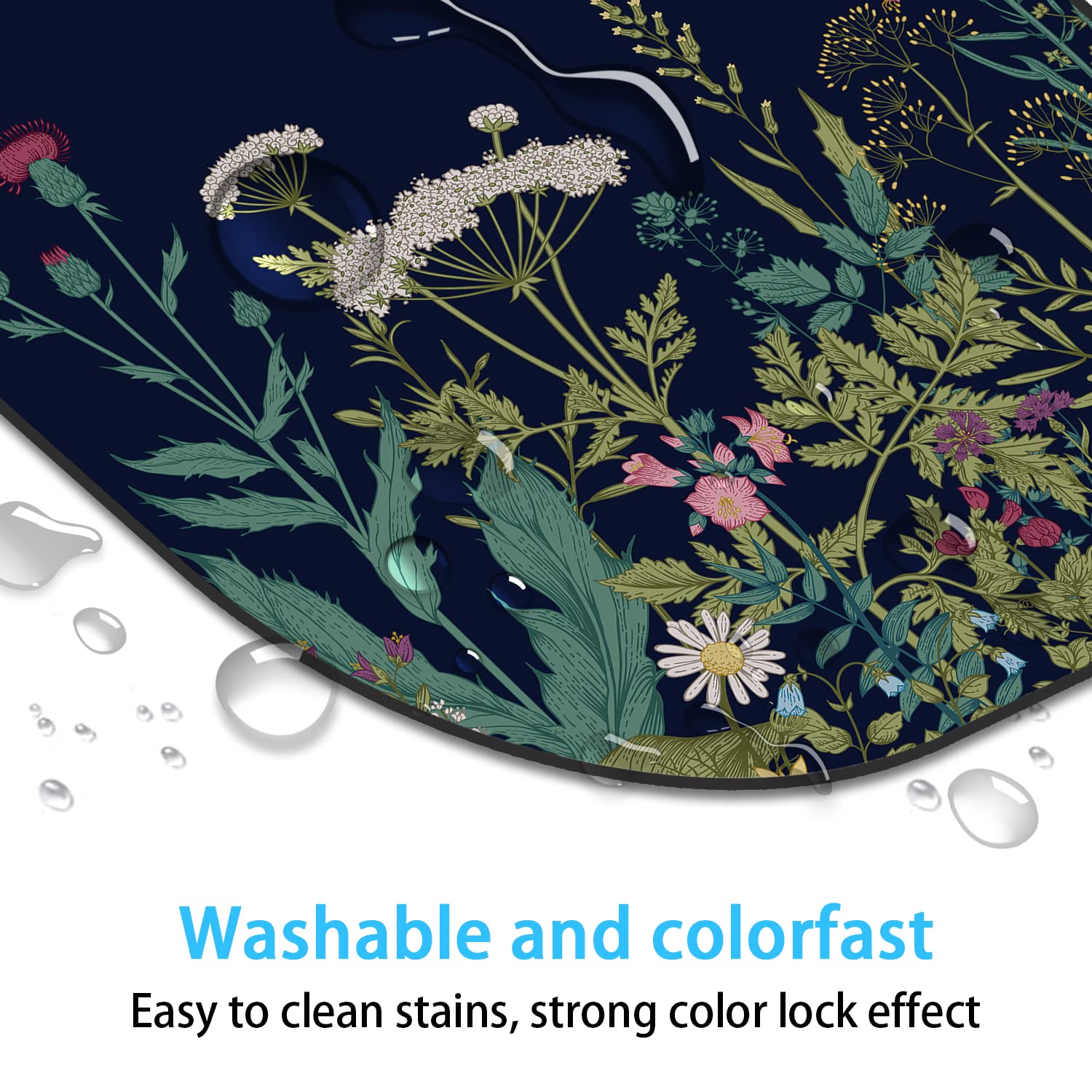 WIRESTER 13.77x10.23 In Rectangle Mouse Pad With Non-Slip Rubber Base For Computers, Laptop, Office & Home - Black Dragon Blue Glow