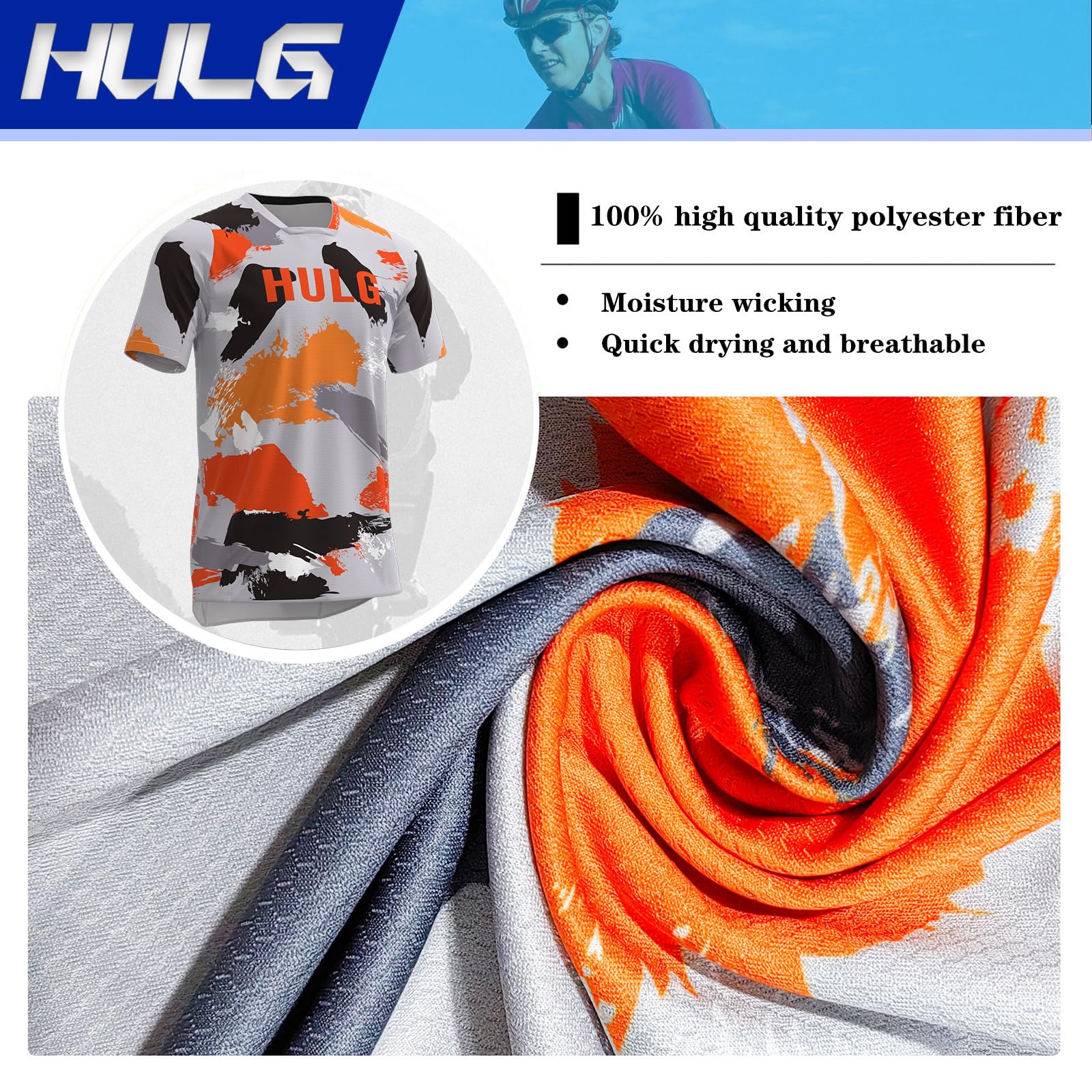 Maillot MTB,Maillot Ciclismo Hombre De Verano,Fabricado En Poliester,Ropa Ciclismo Hombre para MTB Y Carretera