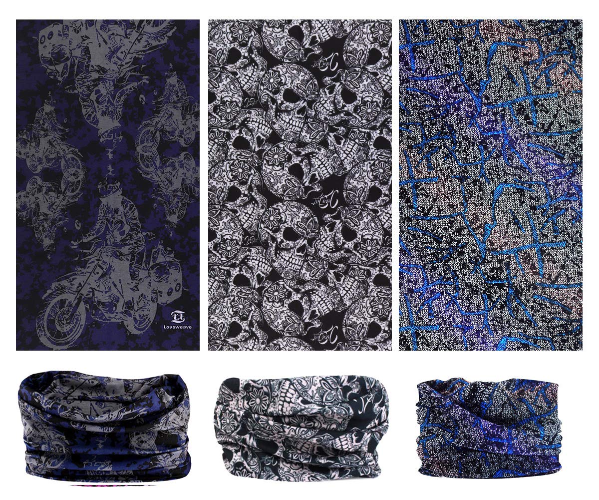 6 Pezzi Copricapo Multifunzione Fascia Bandana Sciarpa di Riciclaggio della Bici Tubo Elastico Fascia Magica Balaclava Maschera UV Residence per Yoga Climb Ciclismo Hiking