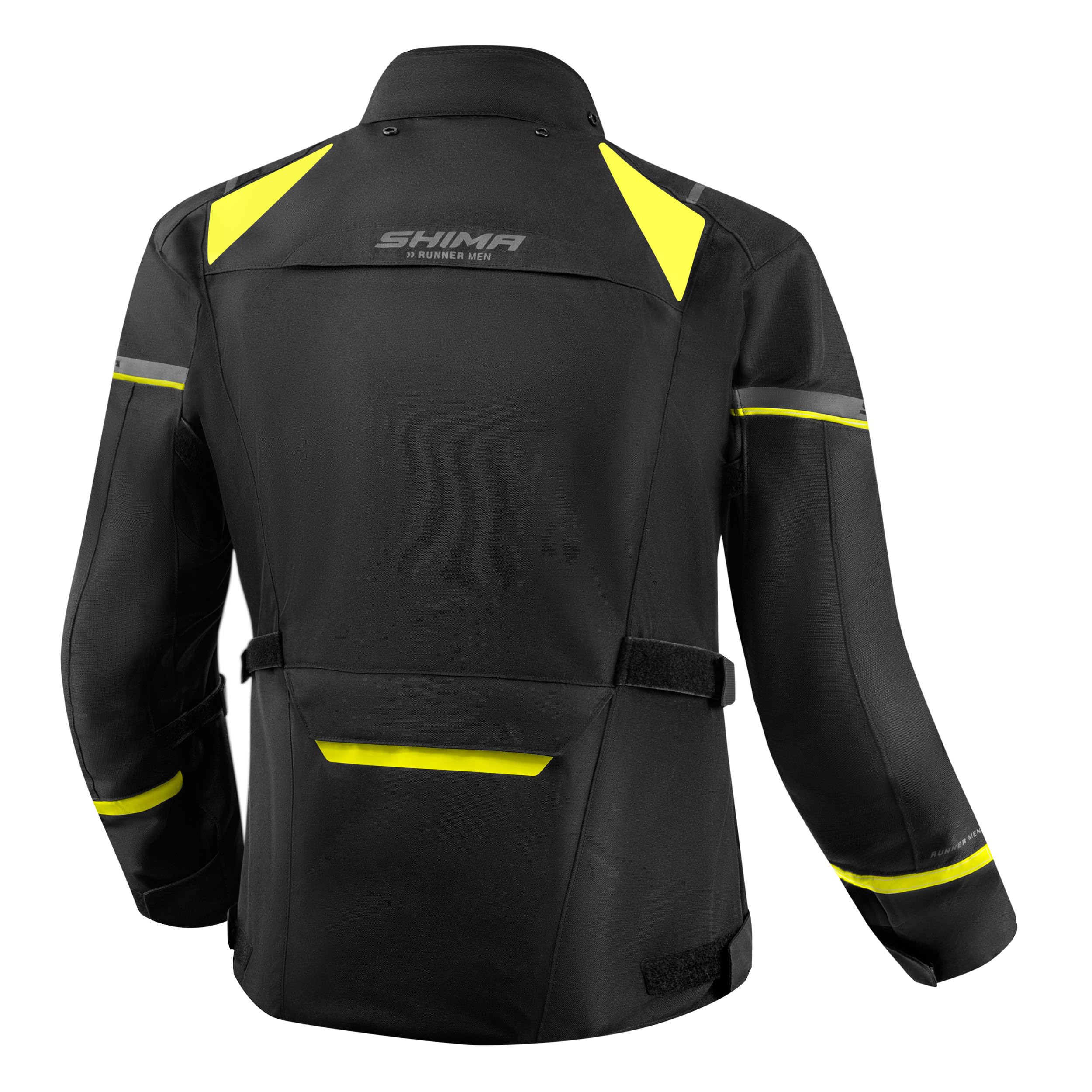 SHIMA RUNNER Veste Moto Homme Homologué AIRFORCE Dorsale Blouson Armure Protecion Vestes Imperméable Textile Vetement Hiver Ete Touring Motos Aventure équipements (Hommes, Fluo, XL)