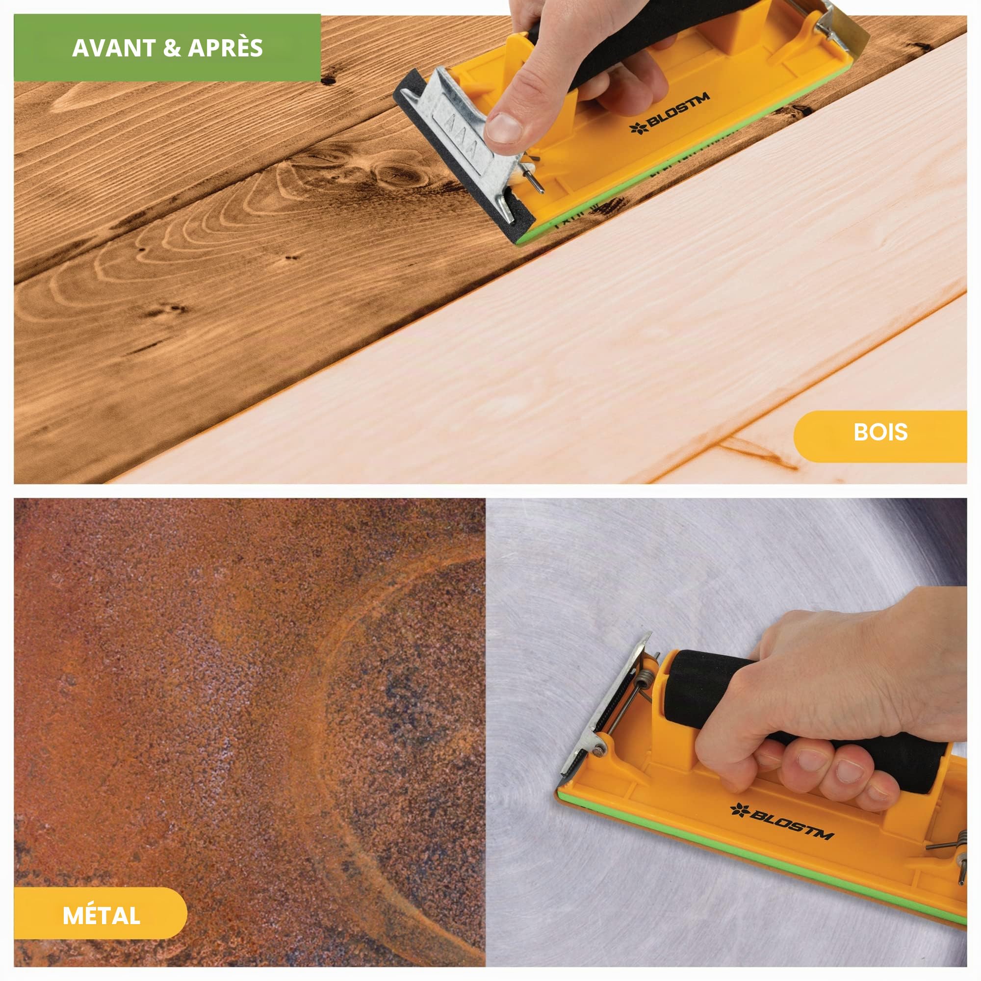 BLOSTM Assortiment de Papier à Poncer avec Cale à Poncer - Grain 120 à 7000, 48 Feuilles de Papier de Verre pour le Bois, les Murs et l'Automobile, Comprend un Bloc de Ponçage Manuel - Lot de 48