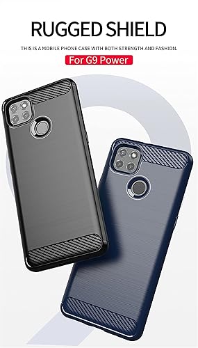 Miniatura 7 de Asuwish Funda compatible con Moto G9 Power de vidrio templado, protector de pantalla y accesorios para celda, fundas delgadas de silicona suave para