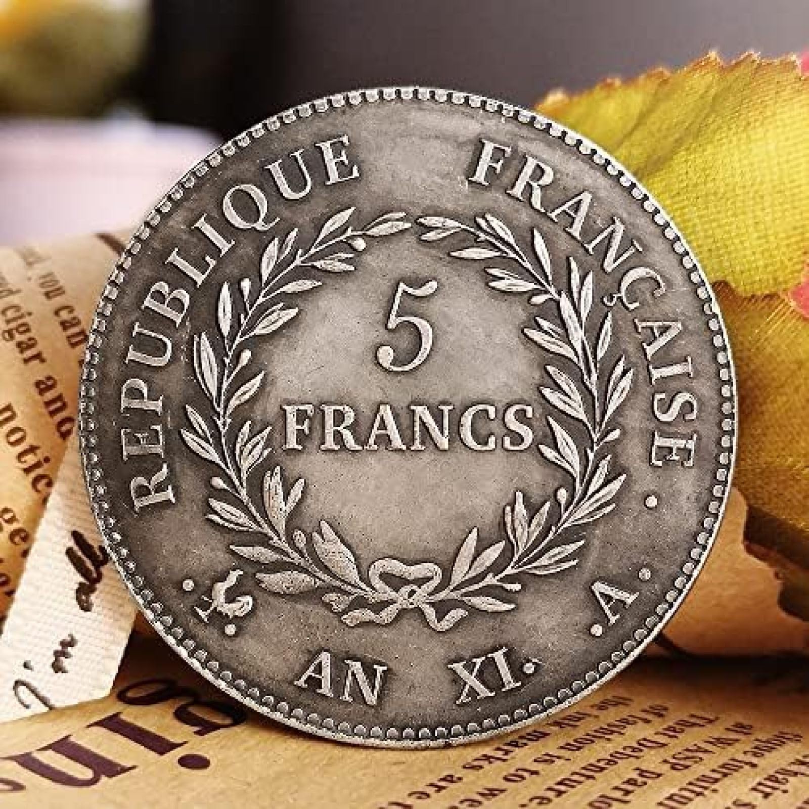 Monete d'Argento di Napoleone Francese Monete Europee Monete straniere Apprezzamento della Moneta con Caratteri antichi del Dollaro d'Argento