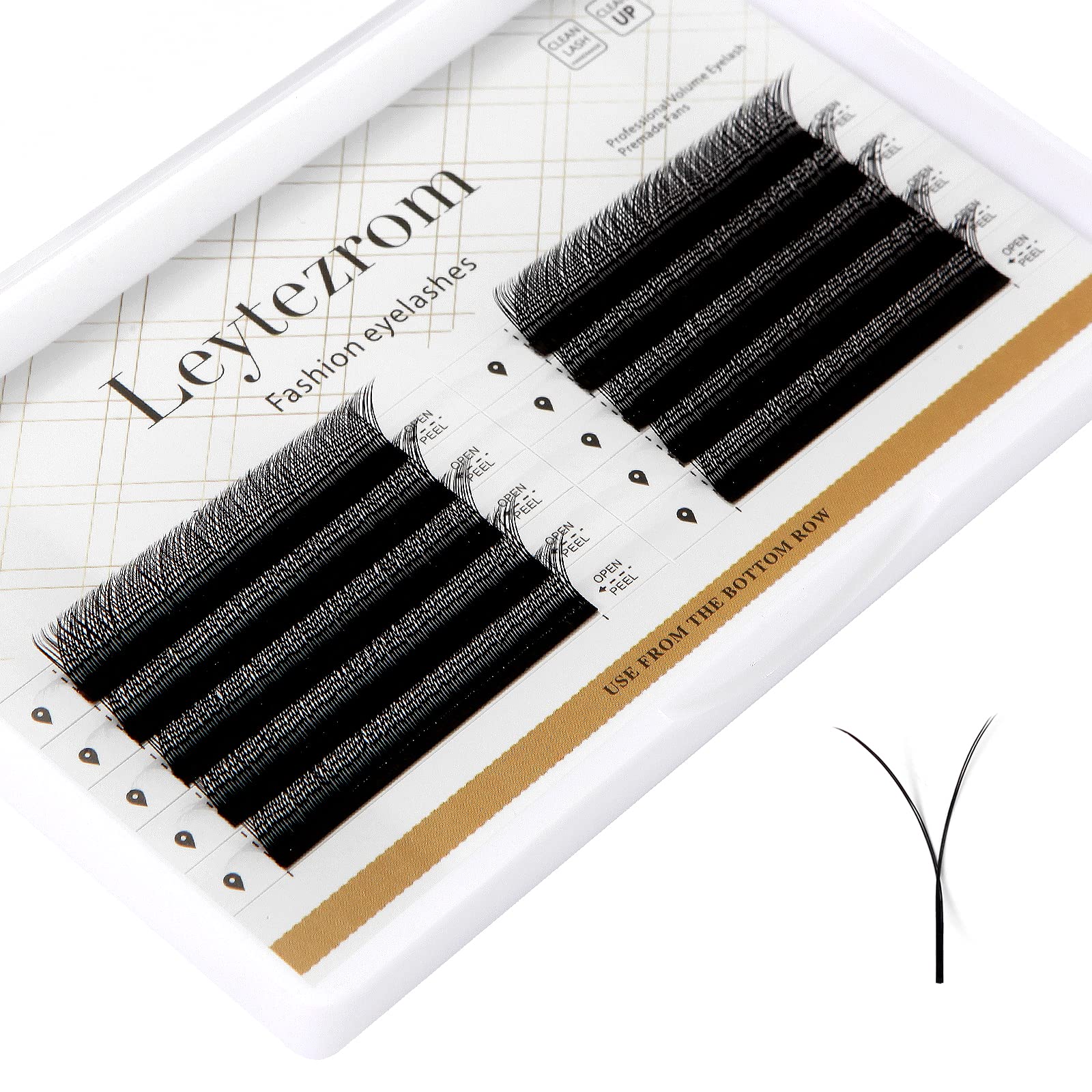 yy Eyelash Extensions Supplies y lash 0.07mm D curl Mix Tray 8-15mm Premade 4D Easy Fan Russian Volume Cluster Faux Mink Matte 10 rows pre Fanned Wispies Criss Cross Eyelashes… (15mm, 0.07 D -black)
