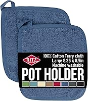 Vista 25 de RITZ Agarradera de olla y salvamanteles de rizo: Resistente al calor sin igual, duradera 100% algodón – Diseñado ergonómicamente para un agarre