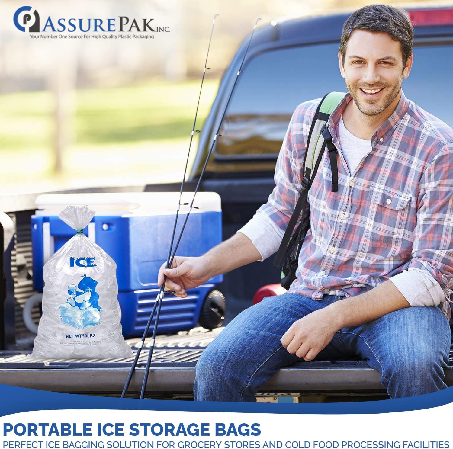 Transparente Kunststoff-Eisbeutel, 22,7 kg, 250 Beutel pro Packung, 45,7 x 91,4 cm, 3 mm dick, praktische Großpackung für Eisaufbewahrung und mehr