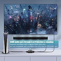 Vista 3 de Divisor HDMI 4K 1 en 2 salidas 60Hz - HDCP 2.2/2.3 Bypass, HDR, Dolby Atmos/DTS5.1/7.1 - Compatible con PS5/PS4/PS3, Apple TV, Xbox, caja de cable