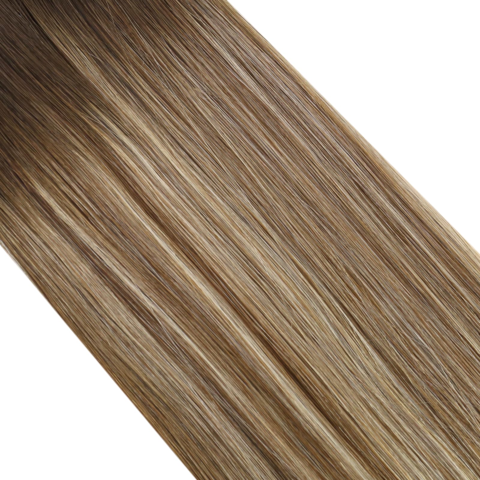 Moresoo Dopinki do przedłużania włosów metodą tape in, prawdziwe włosy, blond, ciemny brąz do jasnobrązowego z bladym blondem, ombre, niewidoczne, blond, 20 sztuk/50 g, 55 cm #4/6/613