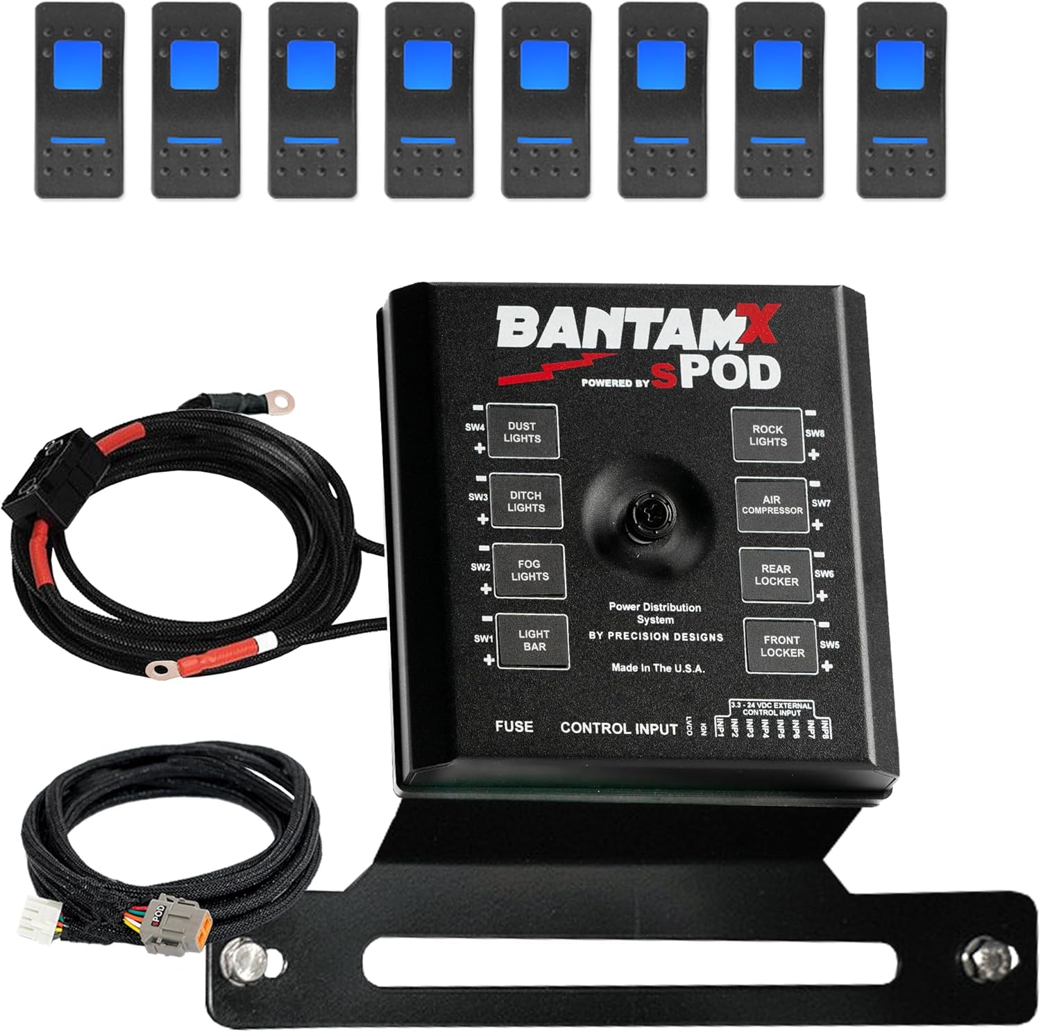 sPOD BantamX 8 Circuit Controller with Blue LED Switch Panel for Polaris RZR Pro R 2022-24