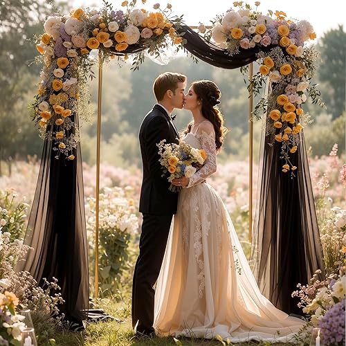 Miniatura 4 de Tela drapeada para arco de boda de 19 pies, 1 panel, cortinas transparentes para arco de boda, telón de fondo, decoración de arco de boda, para