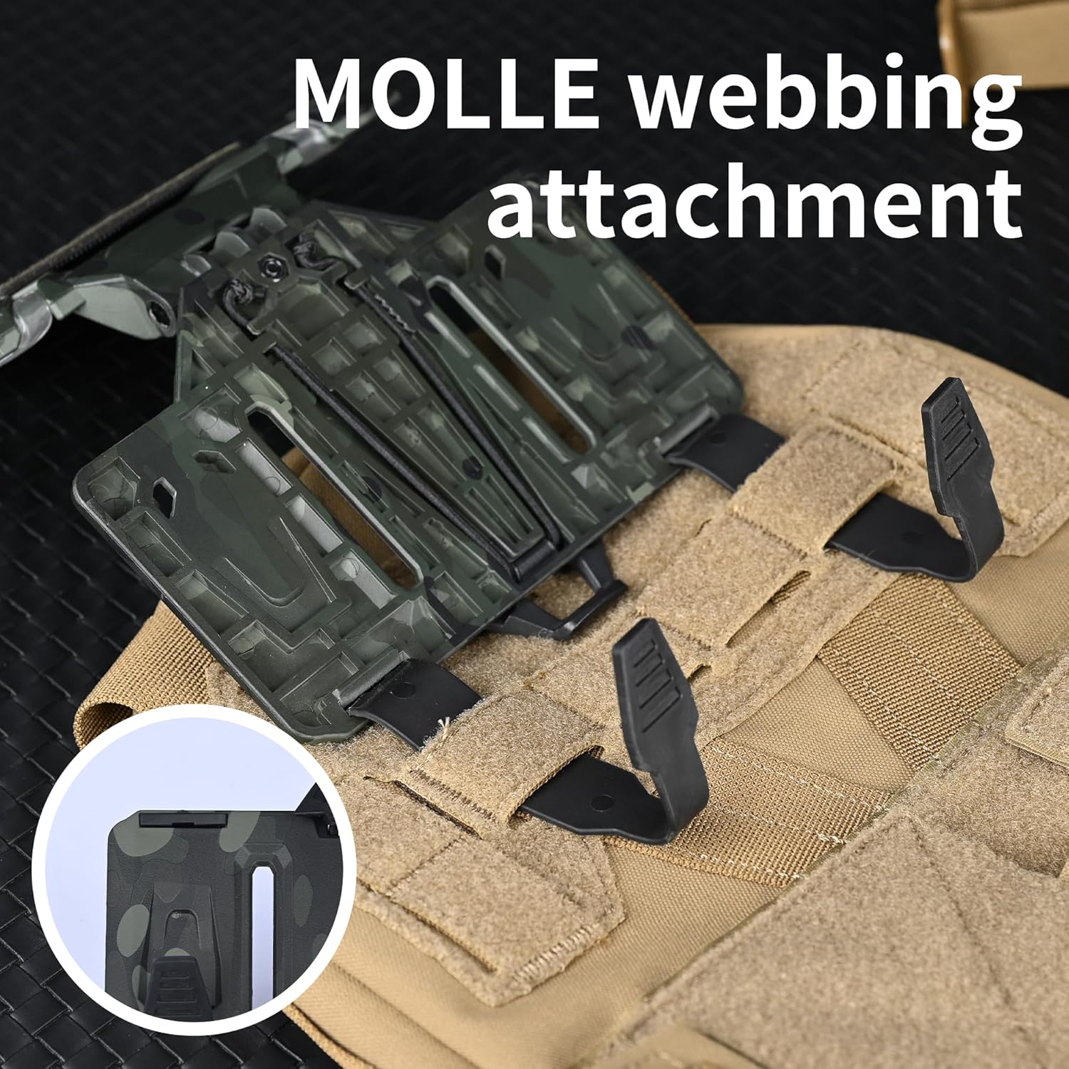 Tactical MOLLE Phone Holder for Plate Carrier Vest, Lightweight Plate Carrier Phone Chest Mount for Screen Size 4.7"-6.7", Tactical Police Vest MOLLE Accessories