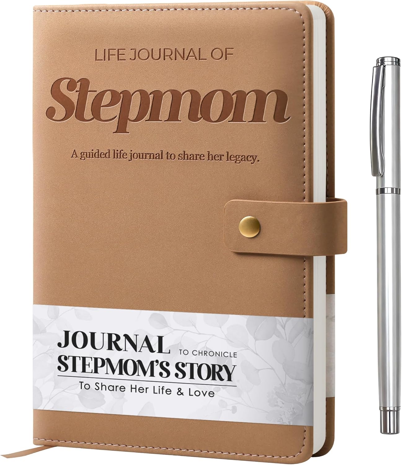 YDCUV Stepmom I Want to Know Your Life Story Leather Journal (Hardcover) - Birthday Gifts for Stepmom - Guided Journal to Share Her Life Story - Ideal Gifts for Mothers Day from Daughter Son