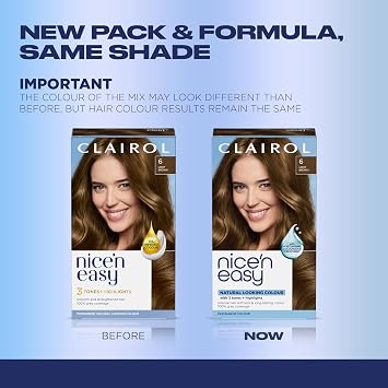 Clairol Nice'n Easy Permanent Hair Dye, 6 Light Brown | Pack of 1
