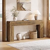 Tribesigns 70.9-Inch Extra Long Farmhouse Console Table, Rustic Brown MDF Sofa Table for Entryway, Hallway, Living Room Behind Couch