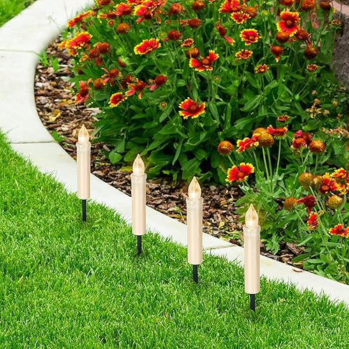 Miniatura 3 de Vela parpadeante sin llama para ventana, luces LED para árbol de Navidad, color blanco cálido, funciona con pilas, velas cónicas eléctricas con