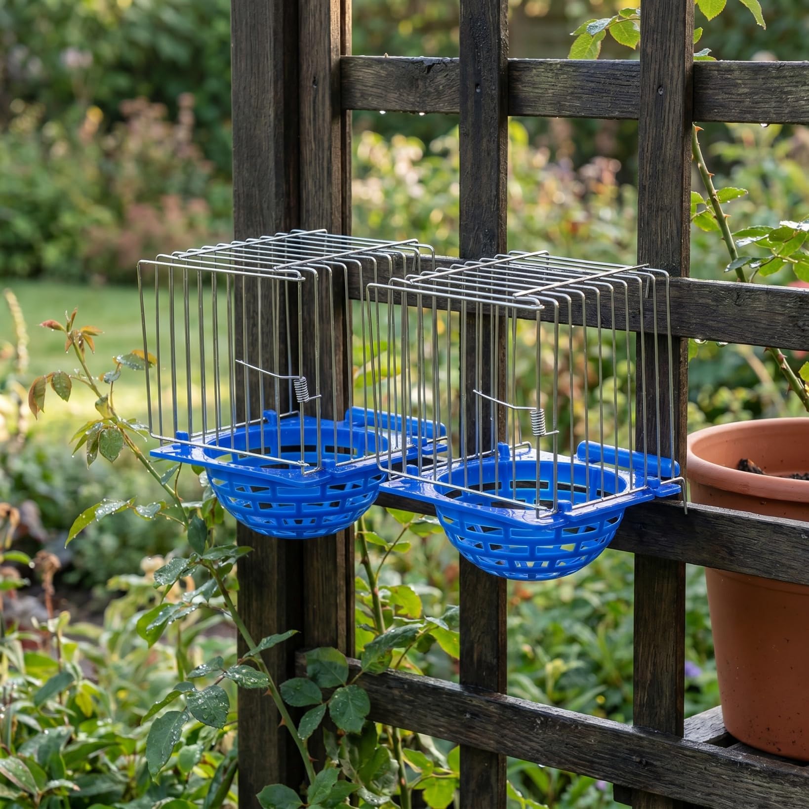 BESPORTBLE Caja Nido para PáJaros 2 Piezas Cuenco De AnidacióN para Canarios Y Loros Nido Colgante para Jaula FáCil InstalacióN Y Material Resistente para Uso En Interiores Y Exteriores