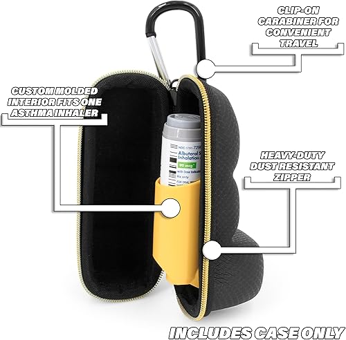 Miniatura 7 de CASEMATIX Estuche para inhalador de asma con cordón y mosquetón de clip, soporte para inhalador extendido para adaptarse a dispositivos de rescate