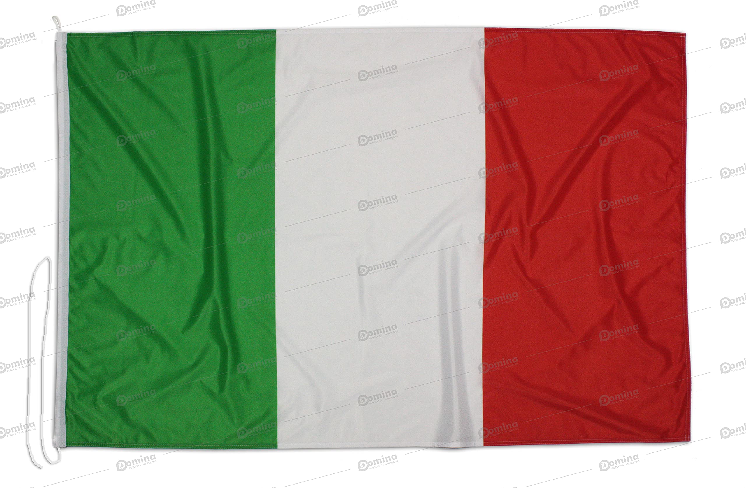 Kit 2 bandiere istituzionali 225x150 cm (ITA/EU) in tessuto nautico da 115g/m², bandiere italia e europa 225x150 con cordino, doppia cucitura perimetrale e fettuccia di rinforzo