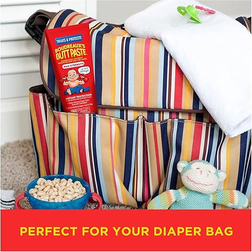 Miniatura 5 de Boudreauxs Butt Paste Crema de erupción de pañales de máxima resistencia ungüento para bebé tubo de 4 onzas paquete de 3