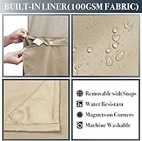 Vista 3 de N&Y HOME - Juego de cortina de ducha de punto gofrado con forro y ganchos lino