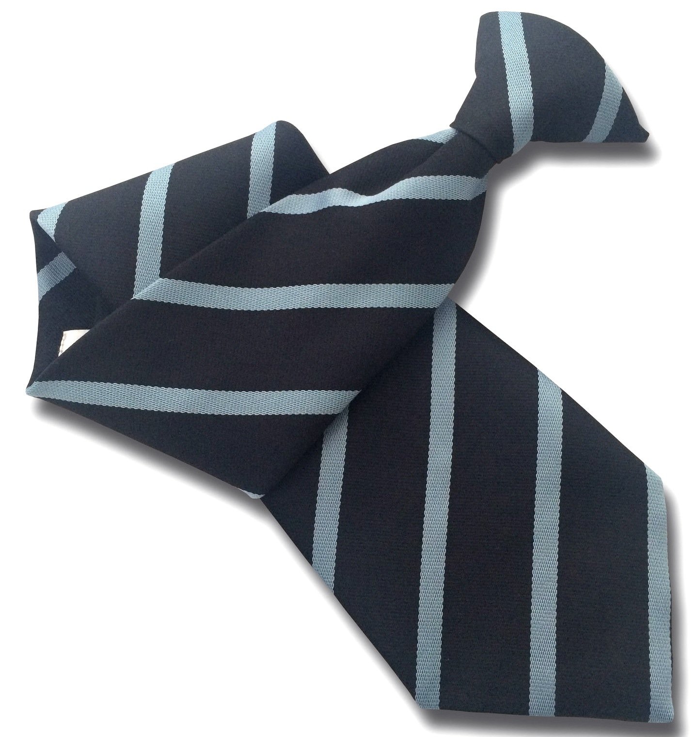 Men's Navy with Sky Blue Stripe Clip On Tie