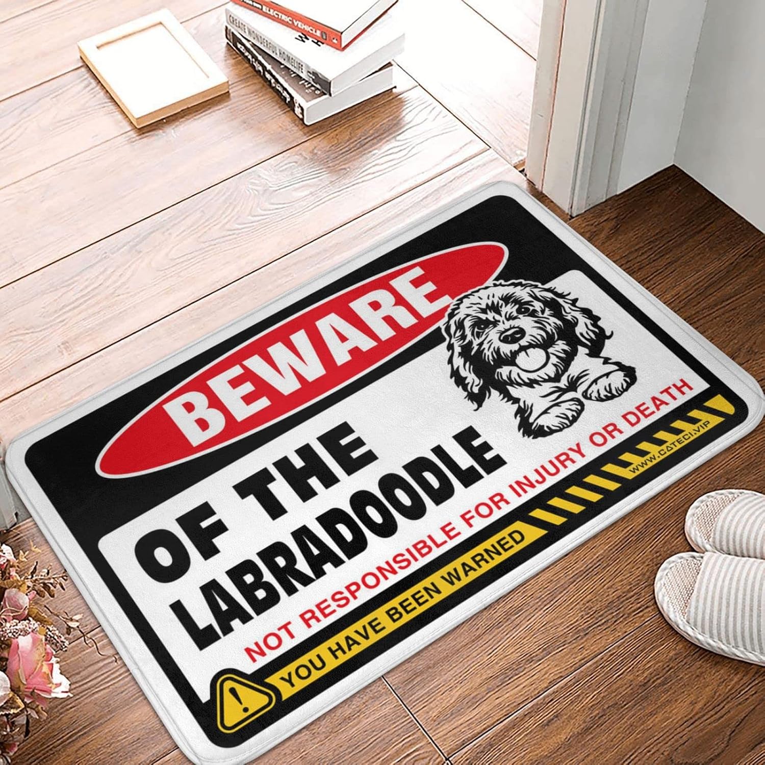 Home Bar Decor Beware of Labradoodle Doormat Outdoor Runner Rug Indoor Door Mats for Home(65X90CM)