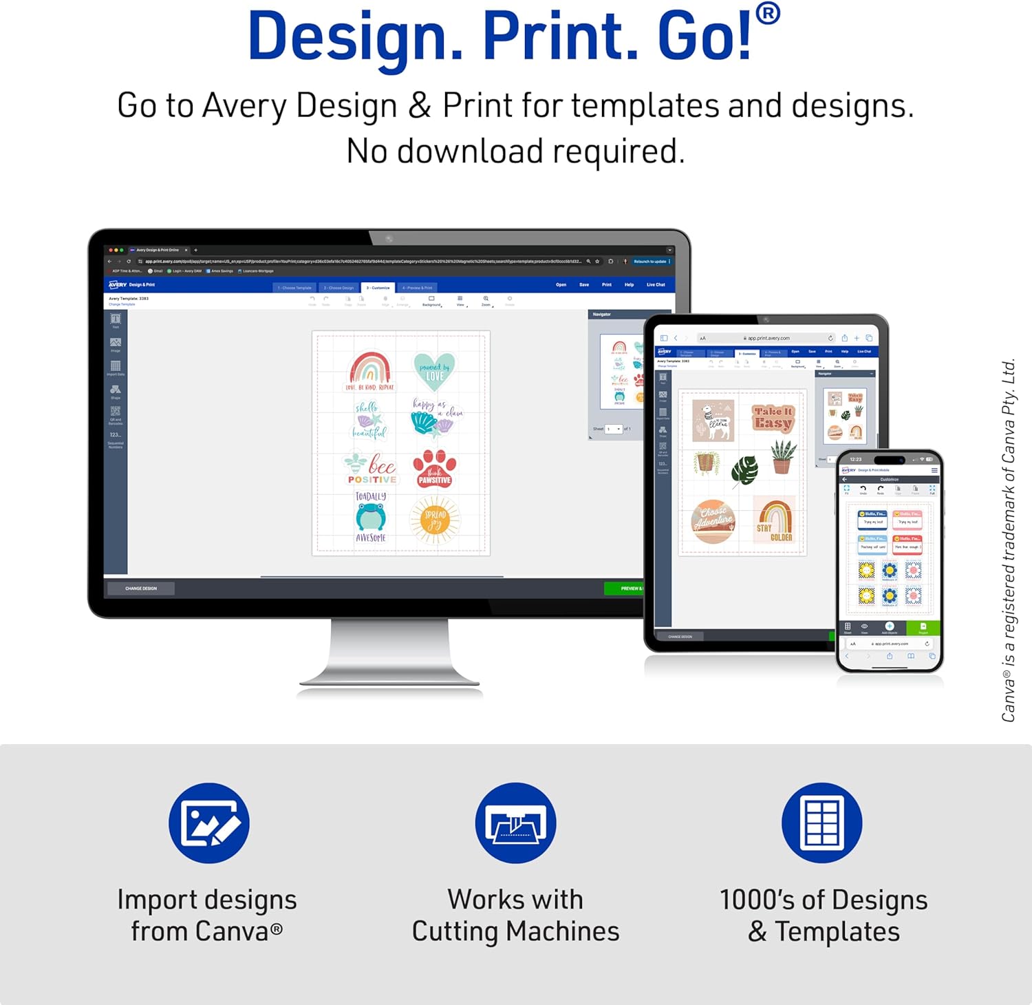 Avery Printable Sticker Paper, 8.5" x 11", Matte White, Repositionable Adhesive, Laser/Inkjet Compatible, 90 Full-Size Label Sheets, Great for Product Labels, Cute Stickers, and More (6-Pack of 3383)