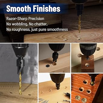 shengbenhao Countersink Drill Bit Set 12pcs with Extension Bar for Woodwork