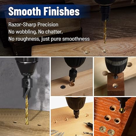 shengbenhao Countersink Drill Bit Set 12pcs with Extension Bar for Woodwork