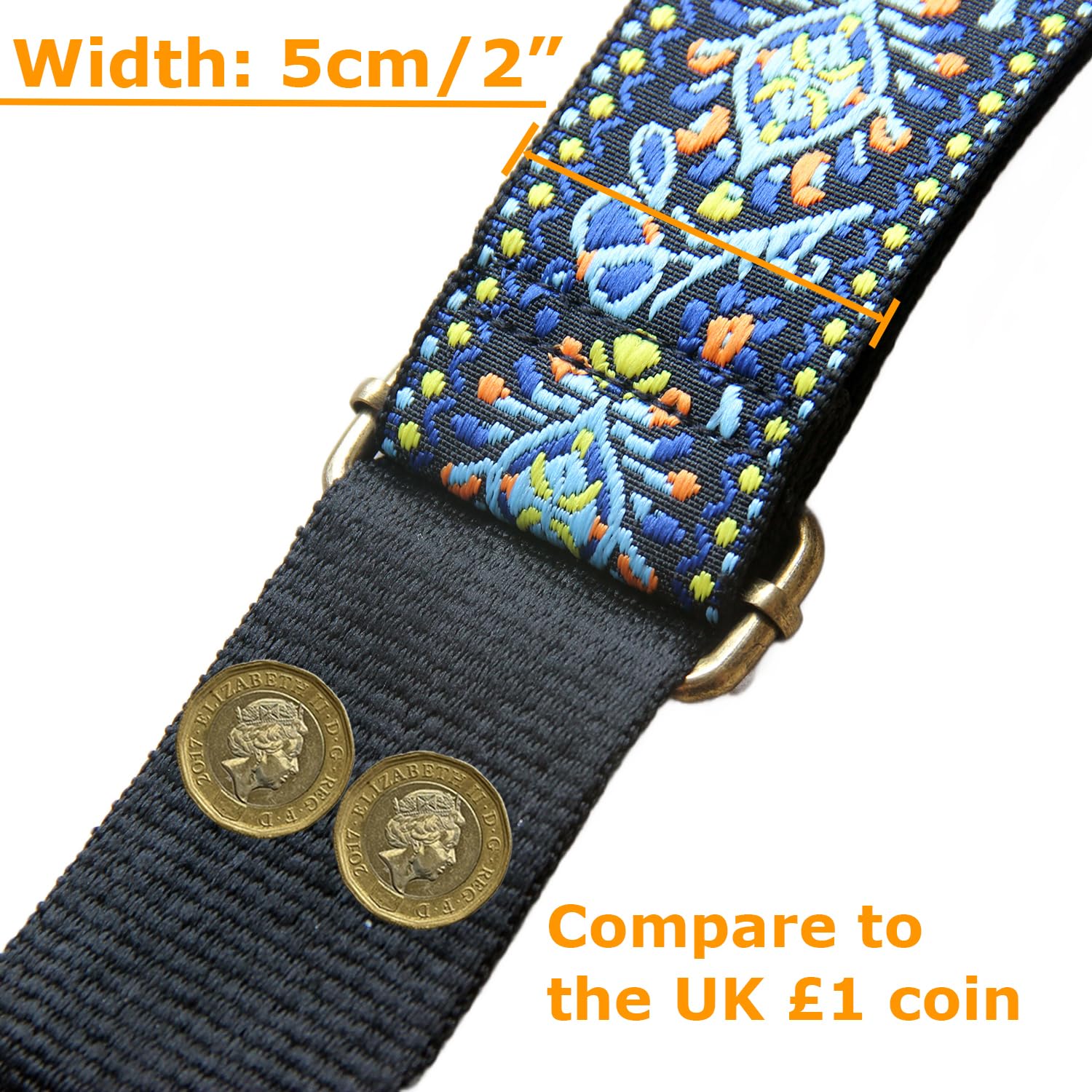 Xundefeng 2" Wide Women's Boho Replacement Handbag Straps for Crossbody Purse Bags Lady Girls Canvas Bag Strap W - Image 4