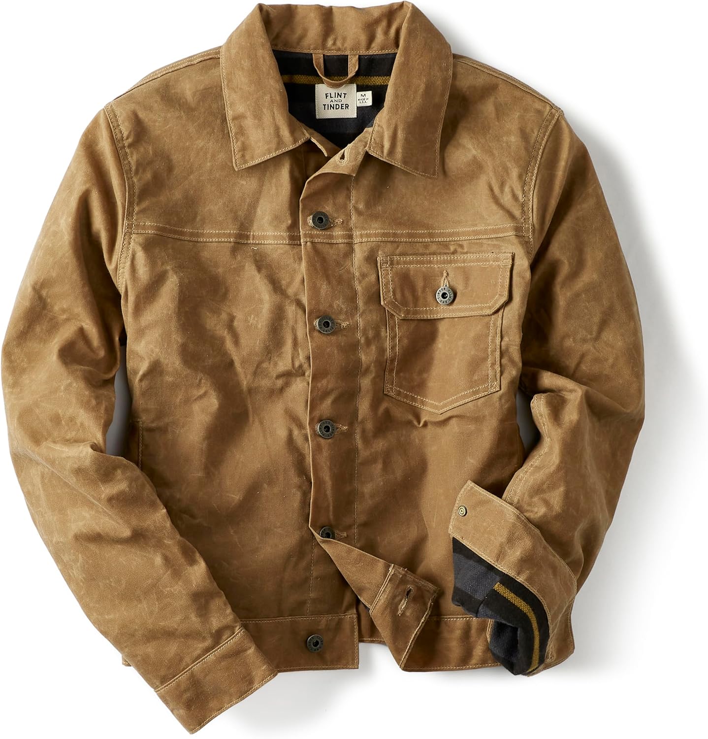 Huckberry Flint & Tinder Women's Flannel-Lined Waxed Trucker Jacket, Canvas Jackets for Women