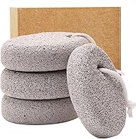 Borogo 4-Pack Natural Lava Pumice Stones for Feet & Hands - Callus Remover, Dead Skin Exfoliator for Heels, Elbows, Pedicure Tool