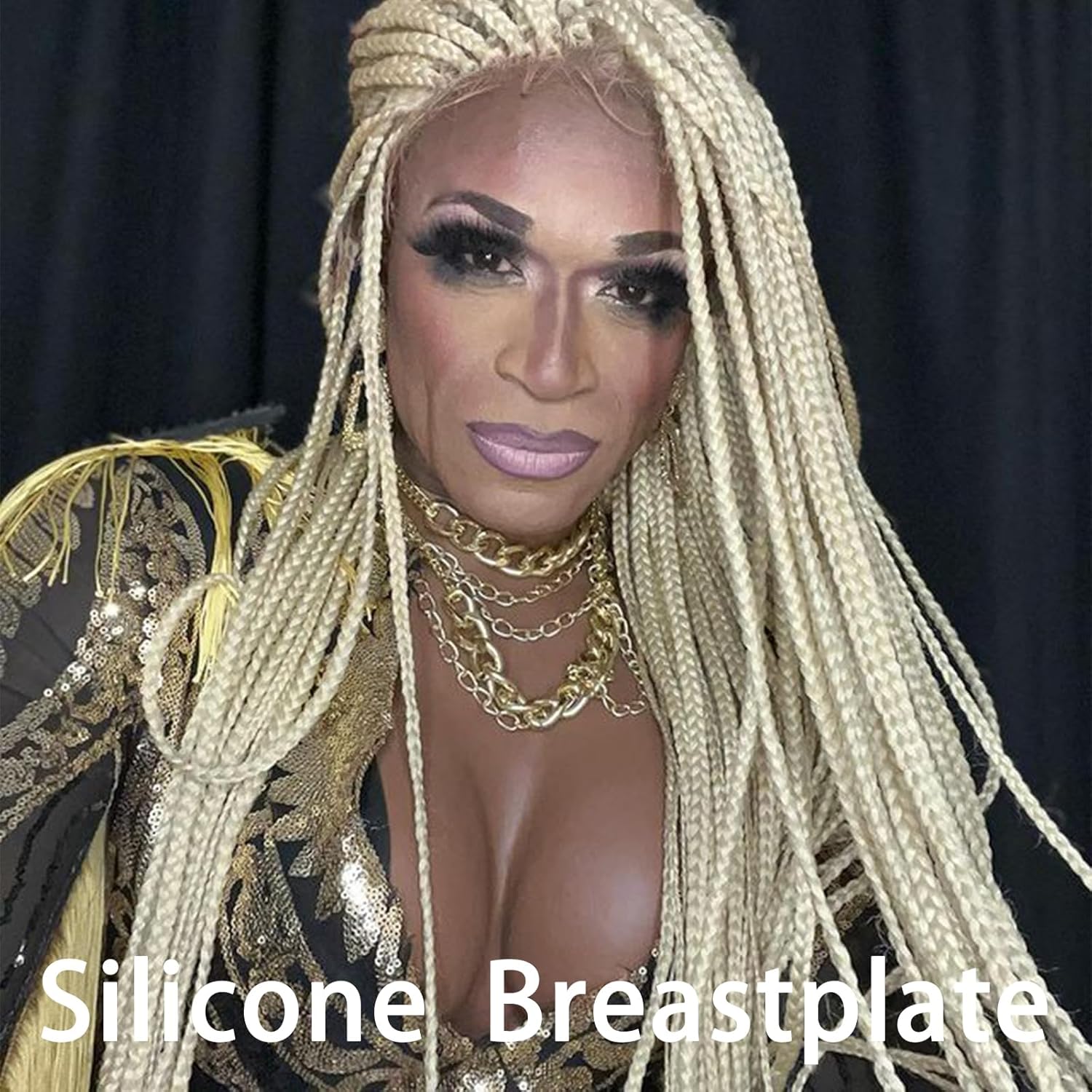Silicone Breastplate Brown Breastplate Dark Brown Fake Boobs for Crossdresser Transgender Drag Queen