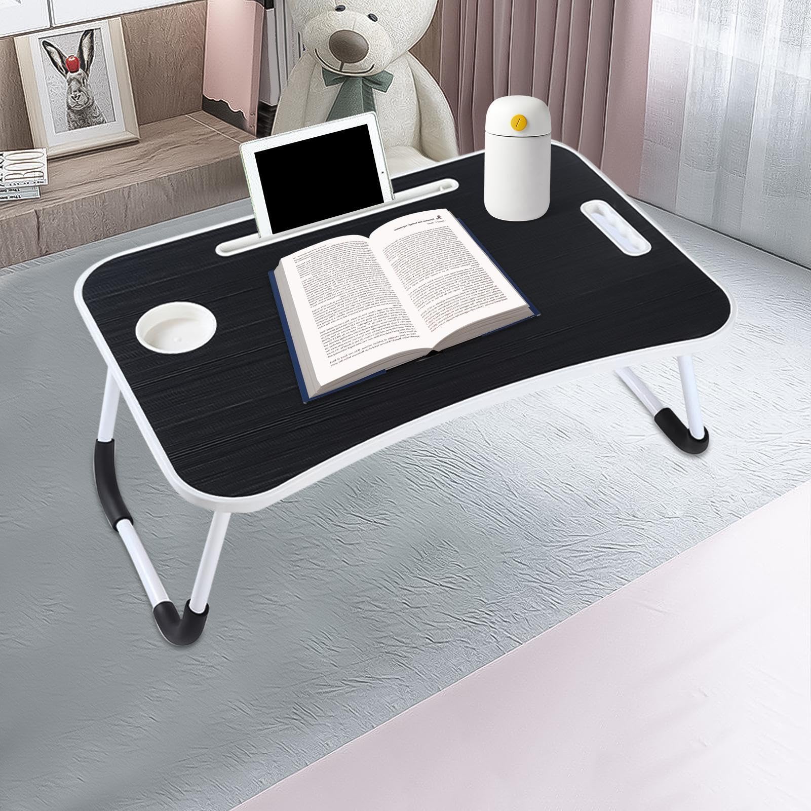 Tavolo Da Per Laptop - Vestro Per Bed Blay Pieghevole, Supporto Per | La Lettura Del Taccuino | Porta Di Lettura Stand Del Notebook Con Portabicchieri, Tavolo Portatile Per Risparmiare Spazio, Ta