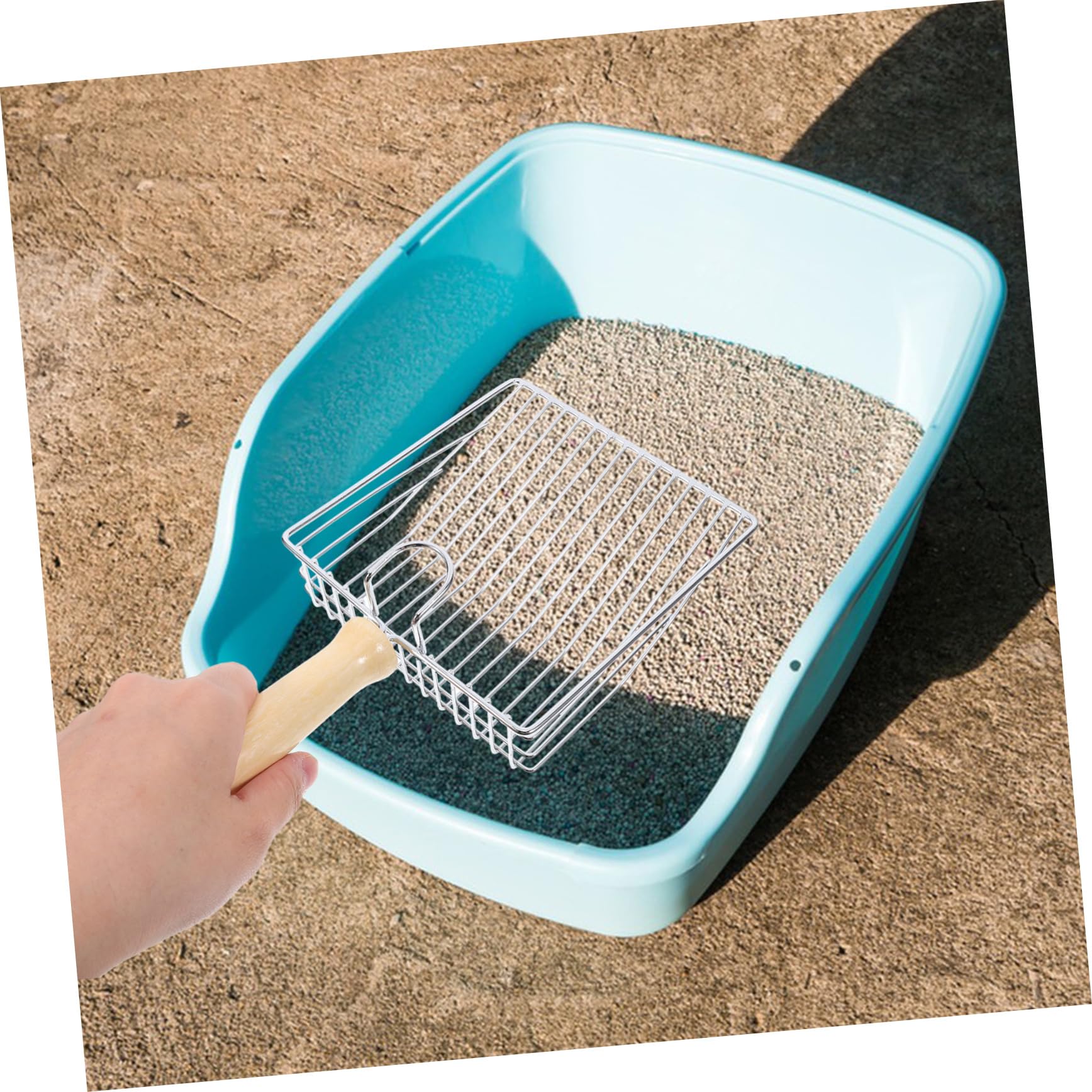 Sosoport 3 Juegos De Pala De Arena para Gatos Pala De Malla para Arena De Gatos Soporte para Pala para Gatos Pala para Arena para Gatos De Arena Soporte para Pala De Arena