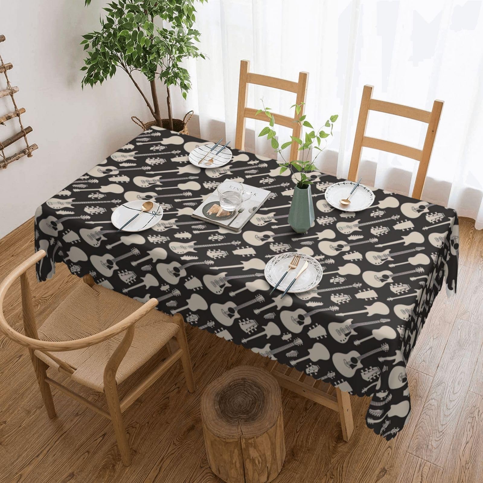 Nappe rectangulaire guitare pour pique-nique, événements et repas en extérieur