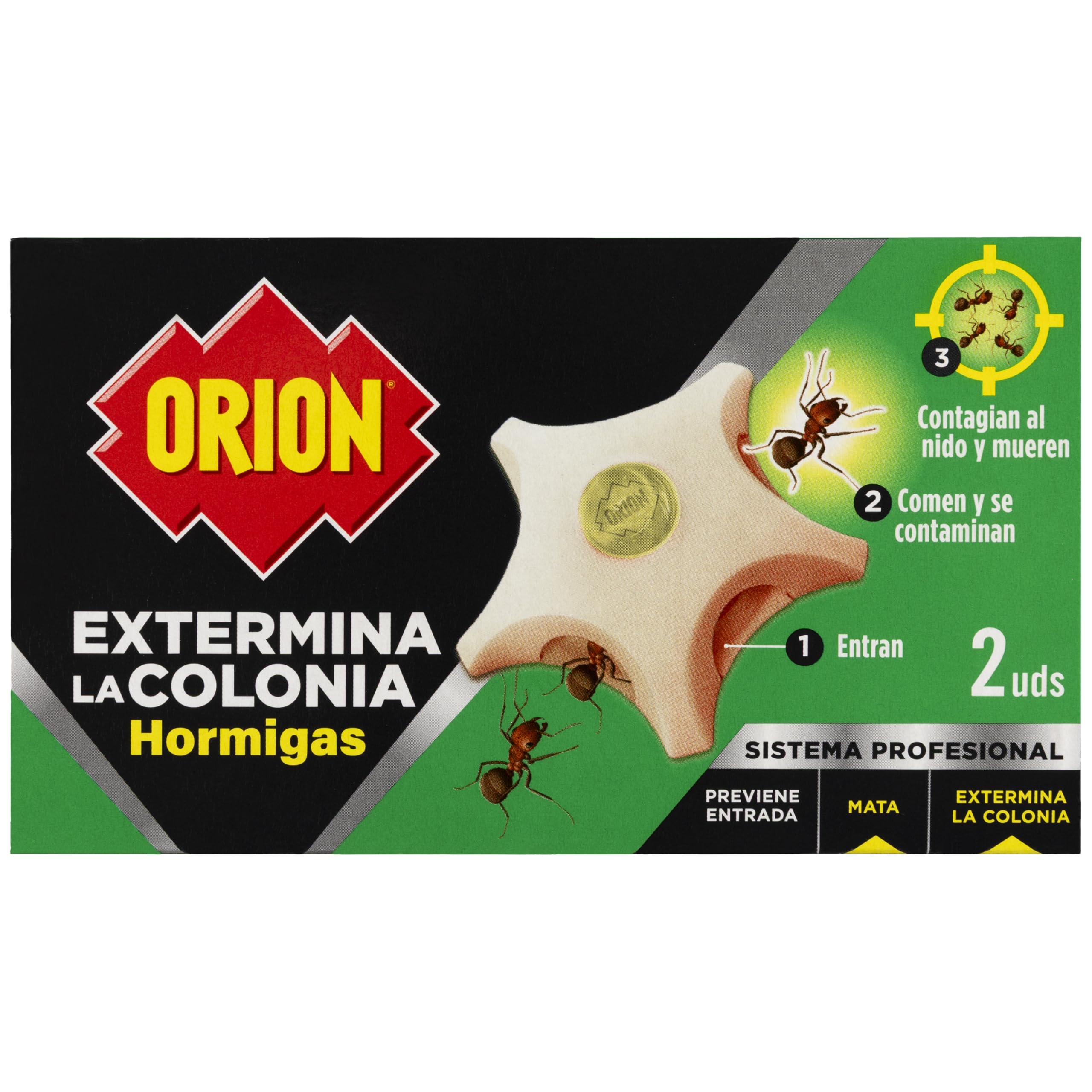 Orion - Cebo Mata Hormigas, Elimina la Colonia y la Reina, Gel de Alta Atracción, Acción Prolongada, Eficacia Profesional para el Hogar - 2 uds