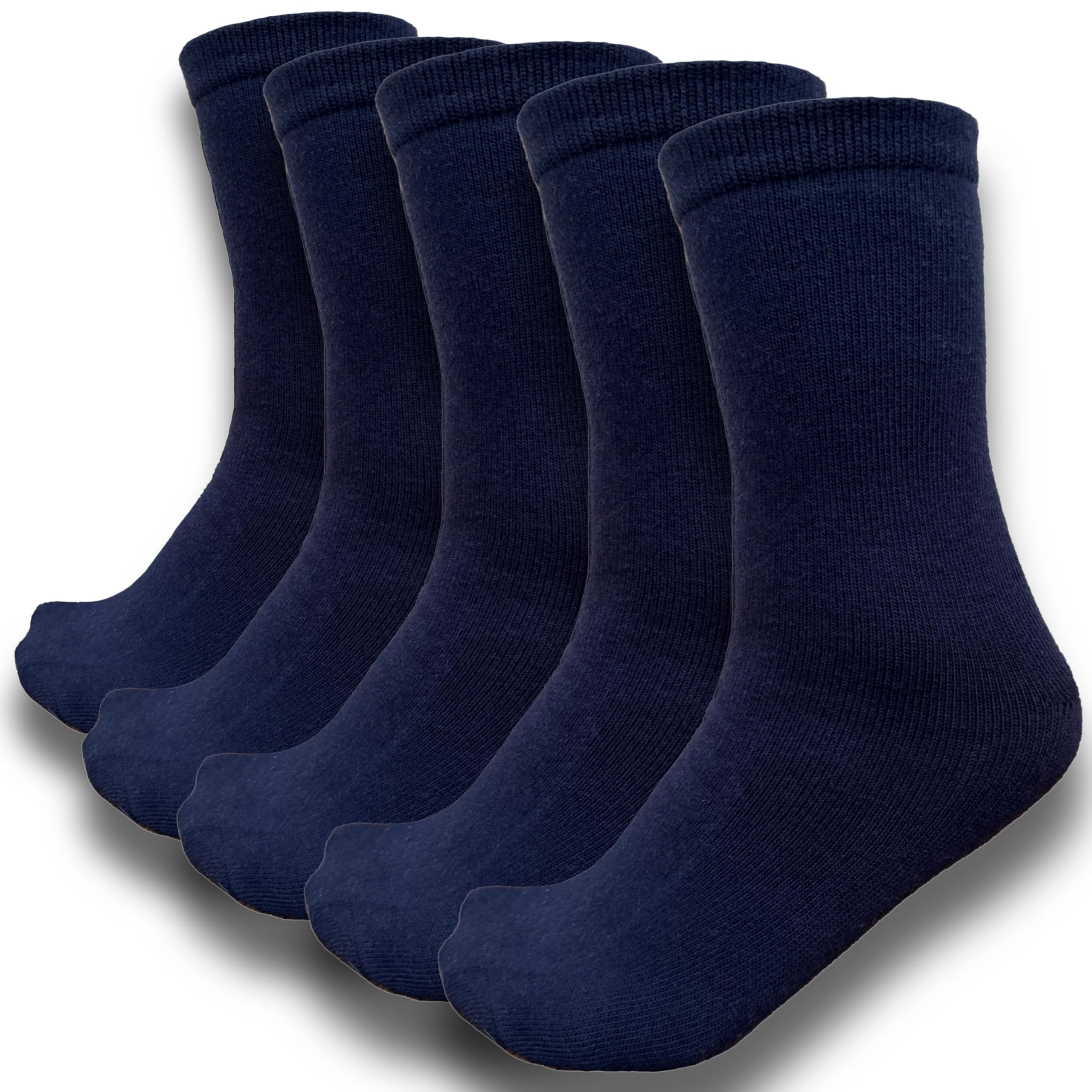 bisoo SET de 5 Pares de Calcetines Escolares de Algodon con Certificado Oeko-Tex para Uniforme Colegio - Elige tu Talla y Color