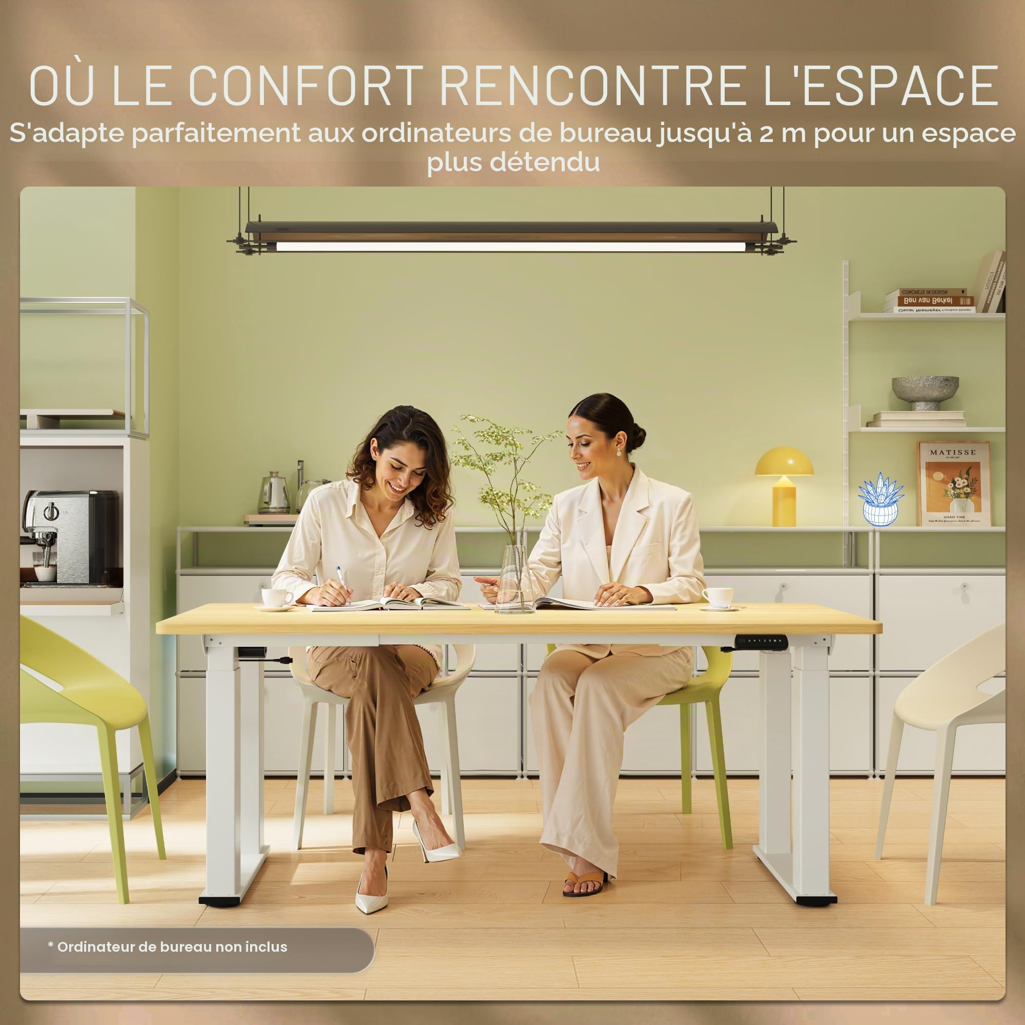 FLEXISPOT Cadre Bureau Assis Debout, Table avec 4 Pieds et Double Moteurs, Table à Manger et Bureau, Télescopique 2 Directions (Capacité de Charge 150 kg)