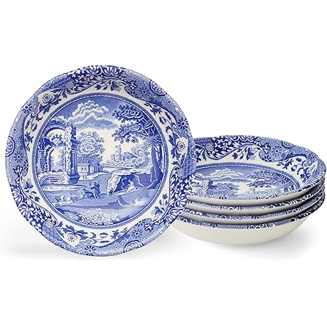 Spode Blue Italian Cereal Bowls Set of 4