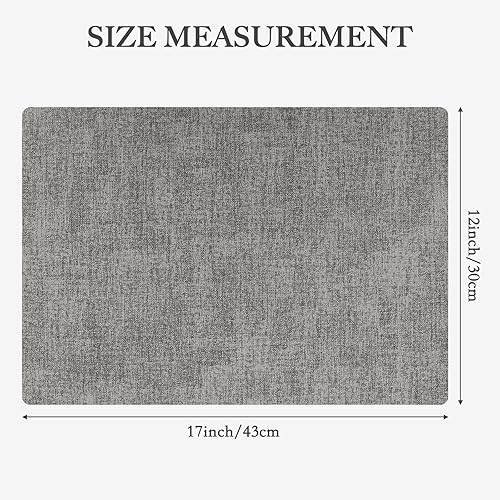 Miniatura 6 de Juego de 6 manteles individuales de piel sintética resistentes al calor, impermeables, a prueba de aceite, lavables, para comedor, cocina, comedor,