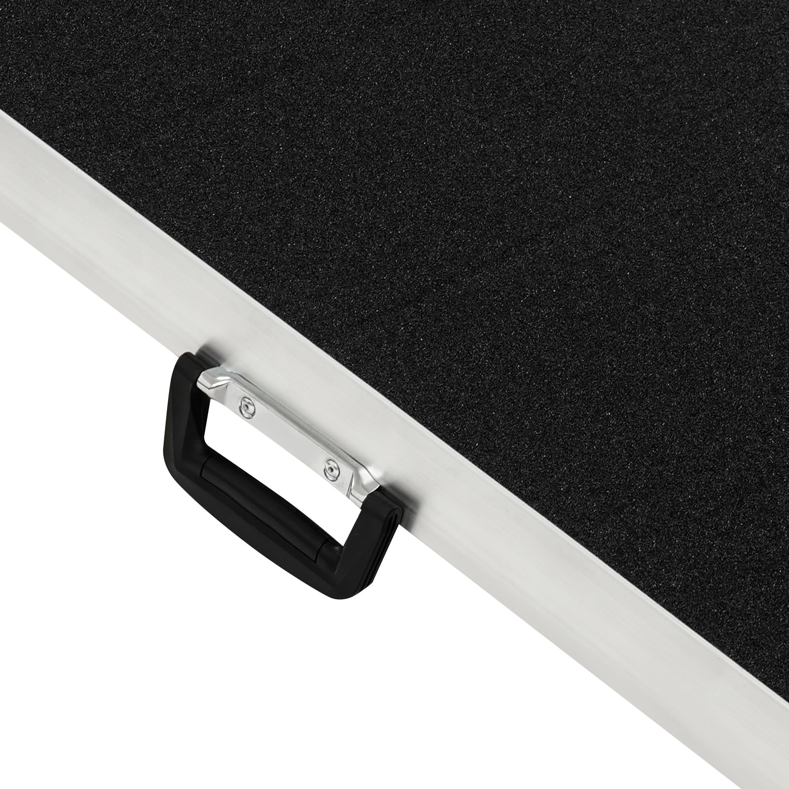 Rampa para silla de ruedas, 272 kg, capacidad de carga, rampa plegable, 91,5 x 73 x 5 cm, pasadores de bloqueo, agujeros preperforados, aleación de aluminio, 2 asas, superficie antideslizante para