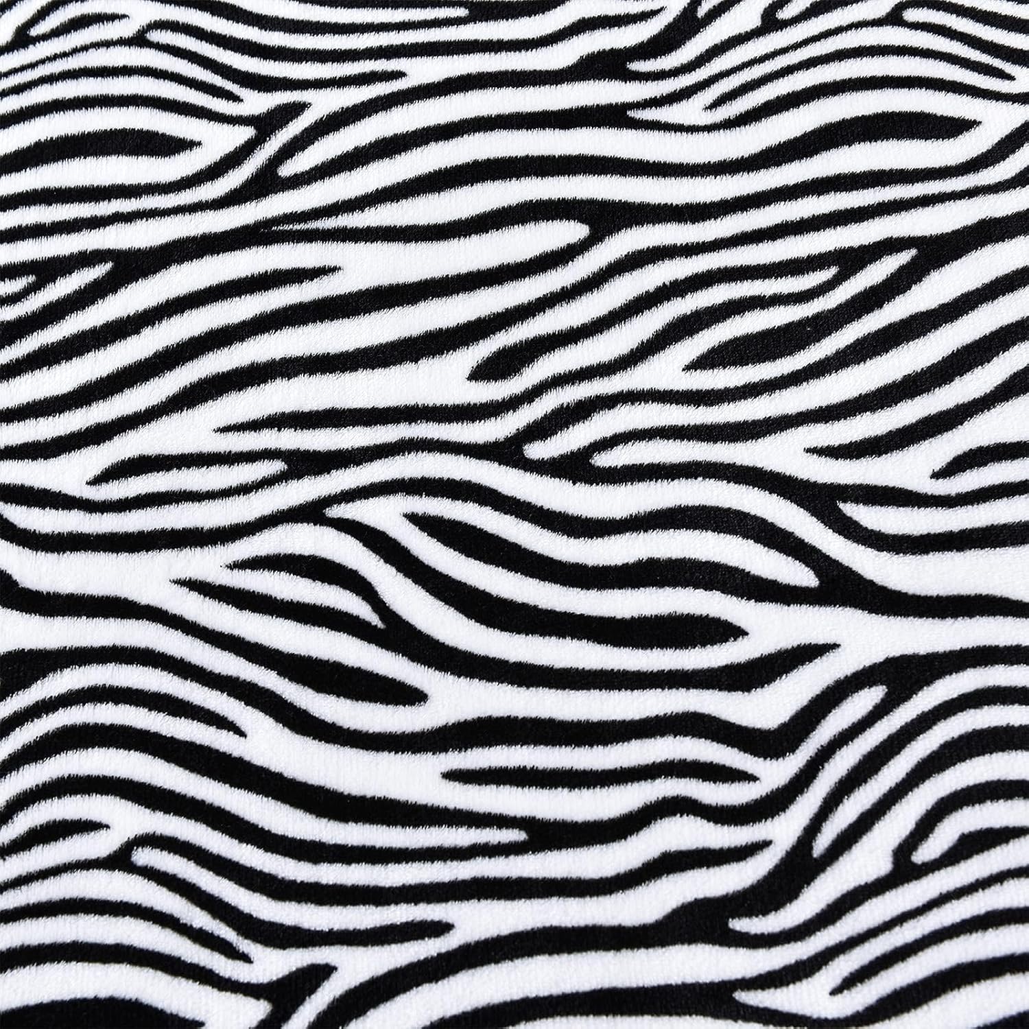 Vessia Zebra Printed Twin Blanket for Couch,Bed,Sofa, Soft Cozy Black and White Zebra Pattern Bed Blanket for Kids Adults Women, Lightweight Comfy Animal Flannel Home Decor for All Season - Image 6