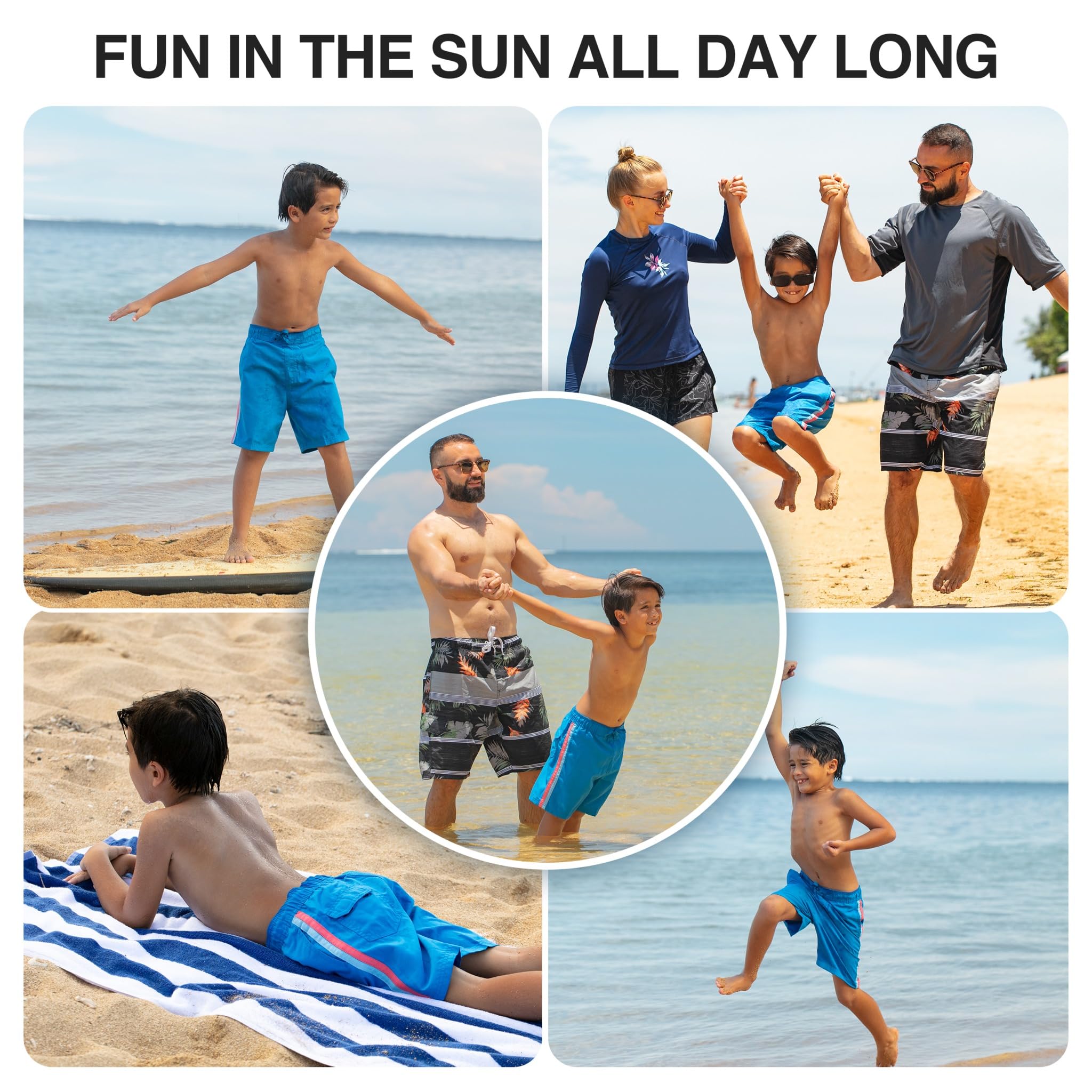 Kanu Surf Boys' Reflection Quick Dry UPF 50+ Beach Swim Trunk, Tivoli Royal, Medium (5/6)