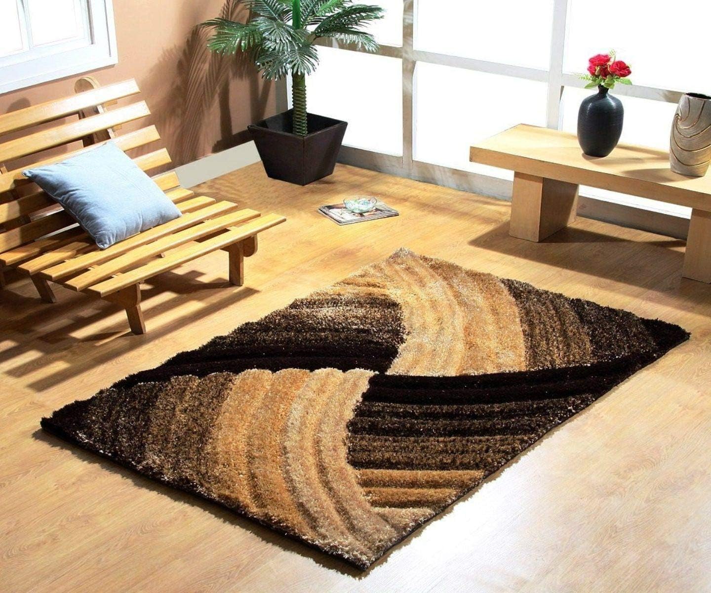 FRESH FROM LOOMRoyal Heritage Edition Large 5 x 7 Feet Carpets for Home | Premium Shaggy Fur Premium Bedroom Carpet | Anti-Skid | Rug Runner & Carpets for Living Area Office Sofa Room (60x84Inches)