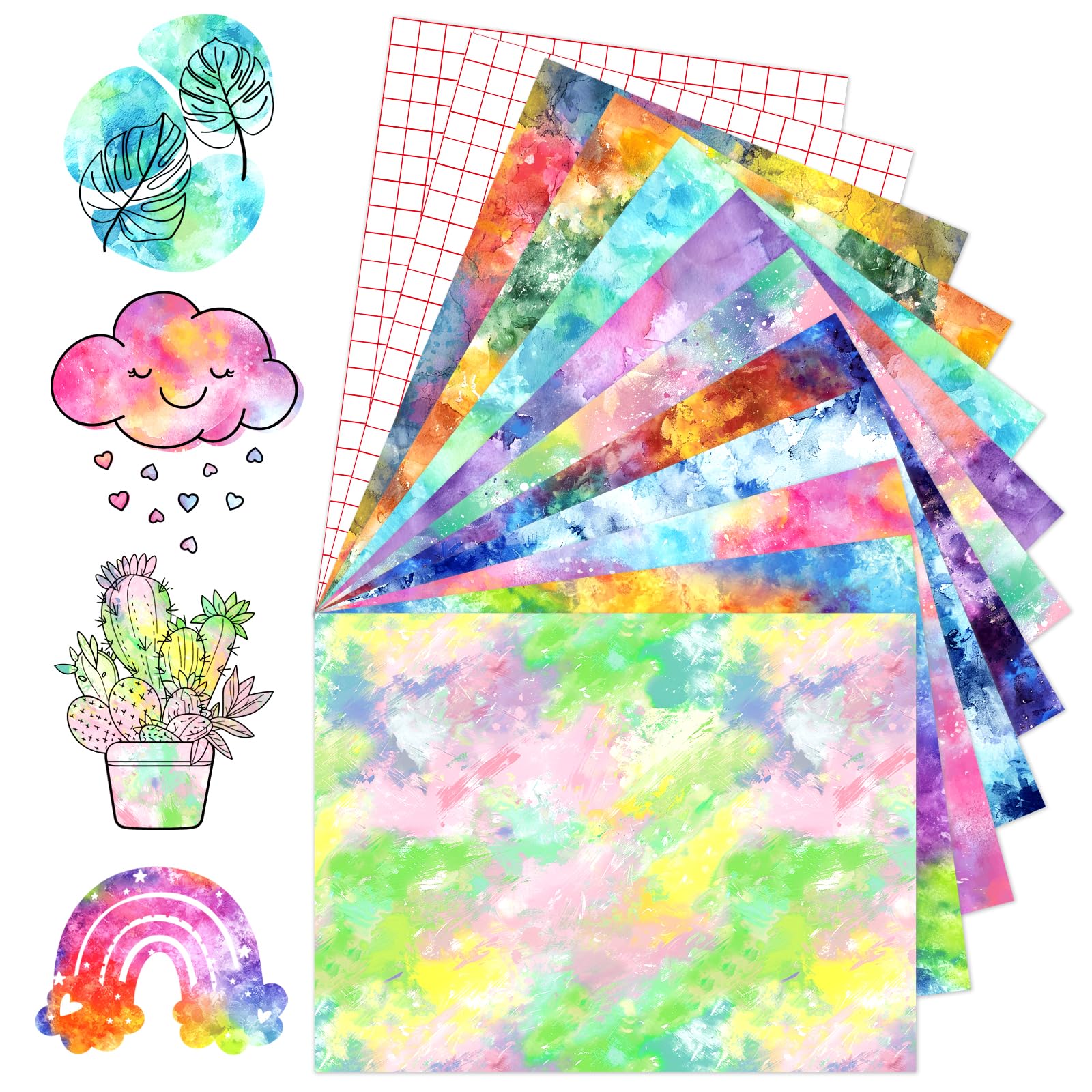Tintnut Watercolor Permanent Vinyl 12x10in 10 Sheets Self Adhesive Vinyl — image 1