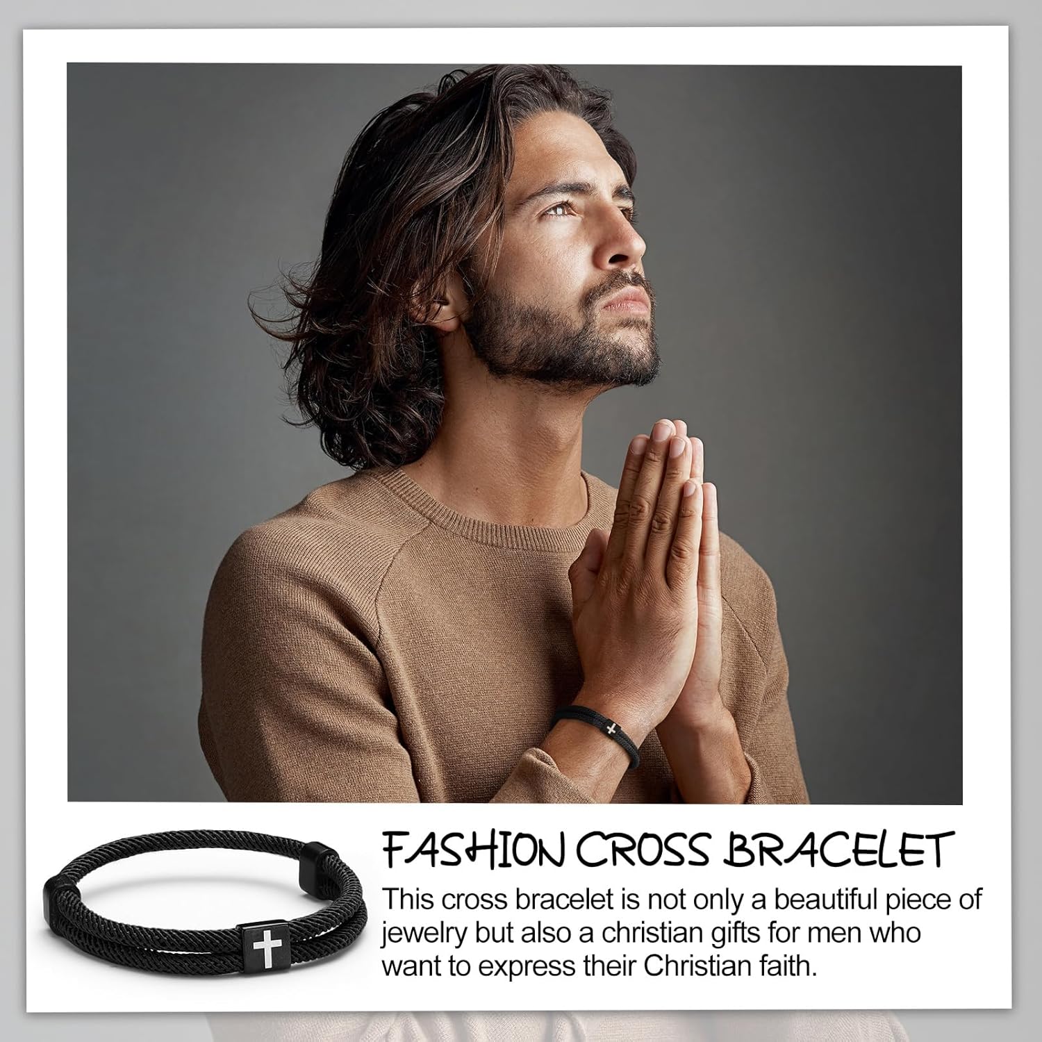 Landical 6 Pcs Braided Cross Bracelet Adjustable Rope Valentine Christian Religious Gift Jesus Bracelet for Men Women WWJD Wristband - Image 3