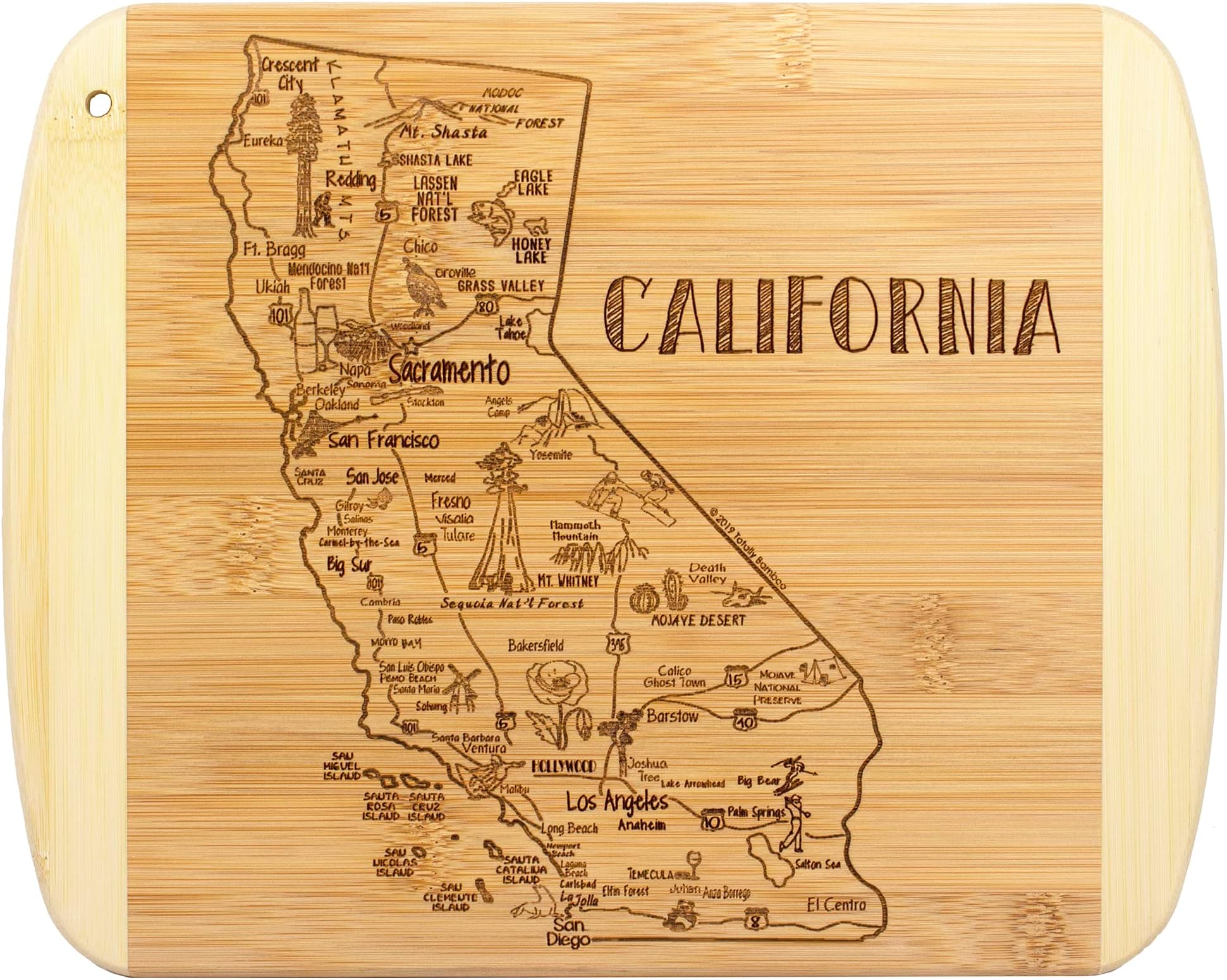 Totally Bamboo A Slice of Life California State Serving and Cutting Board, 11" x 8.75"