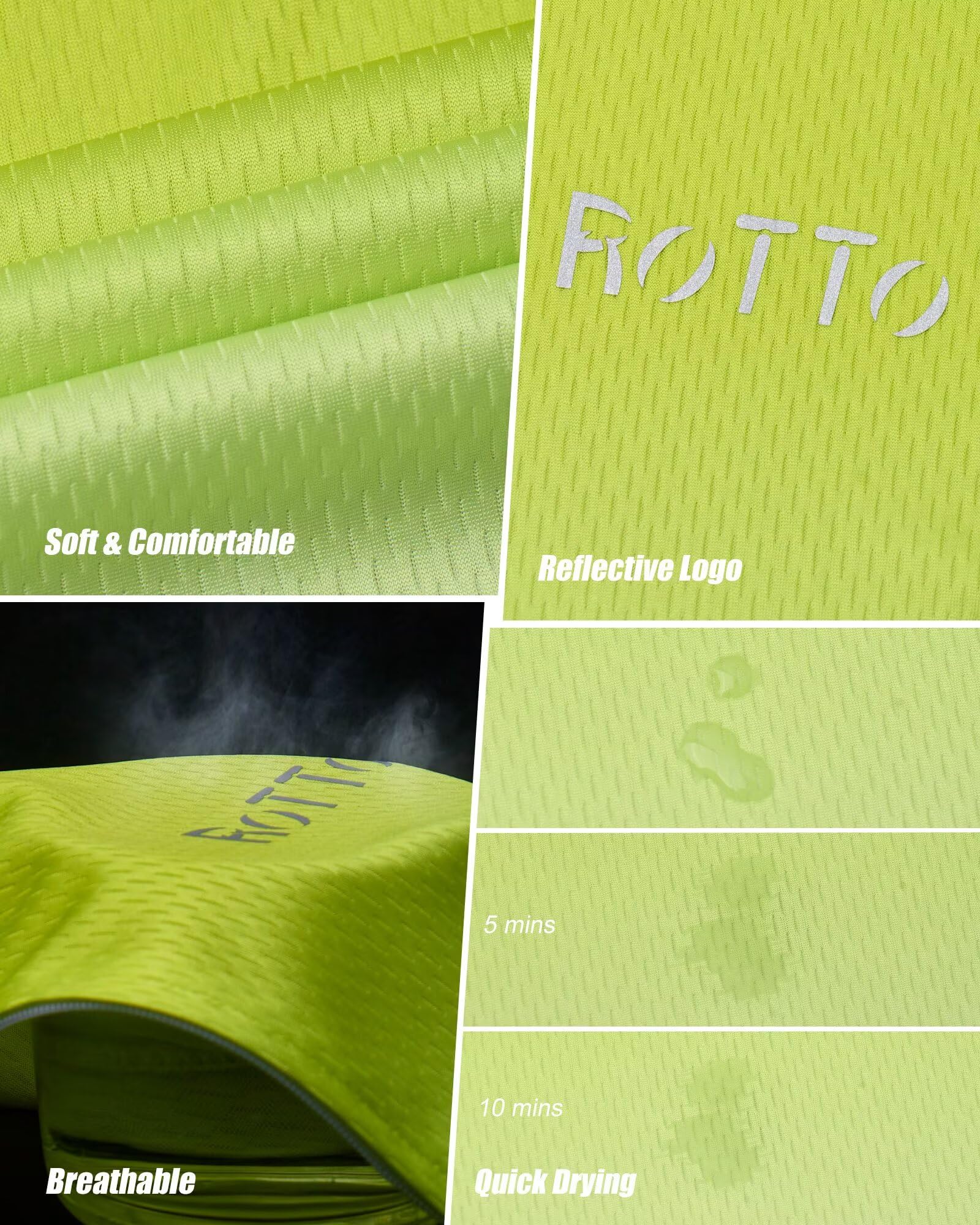 ROTTO Maillots Cyclisme Hommes Manches Courtes Poche Fermeture Éclair