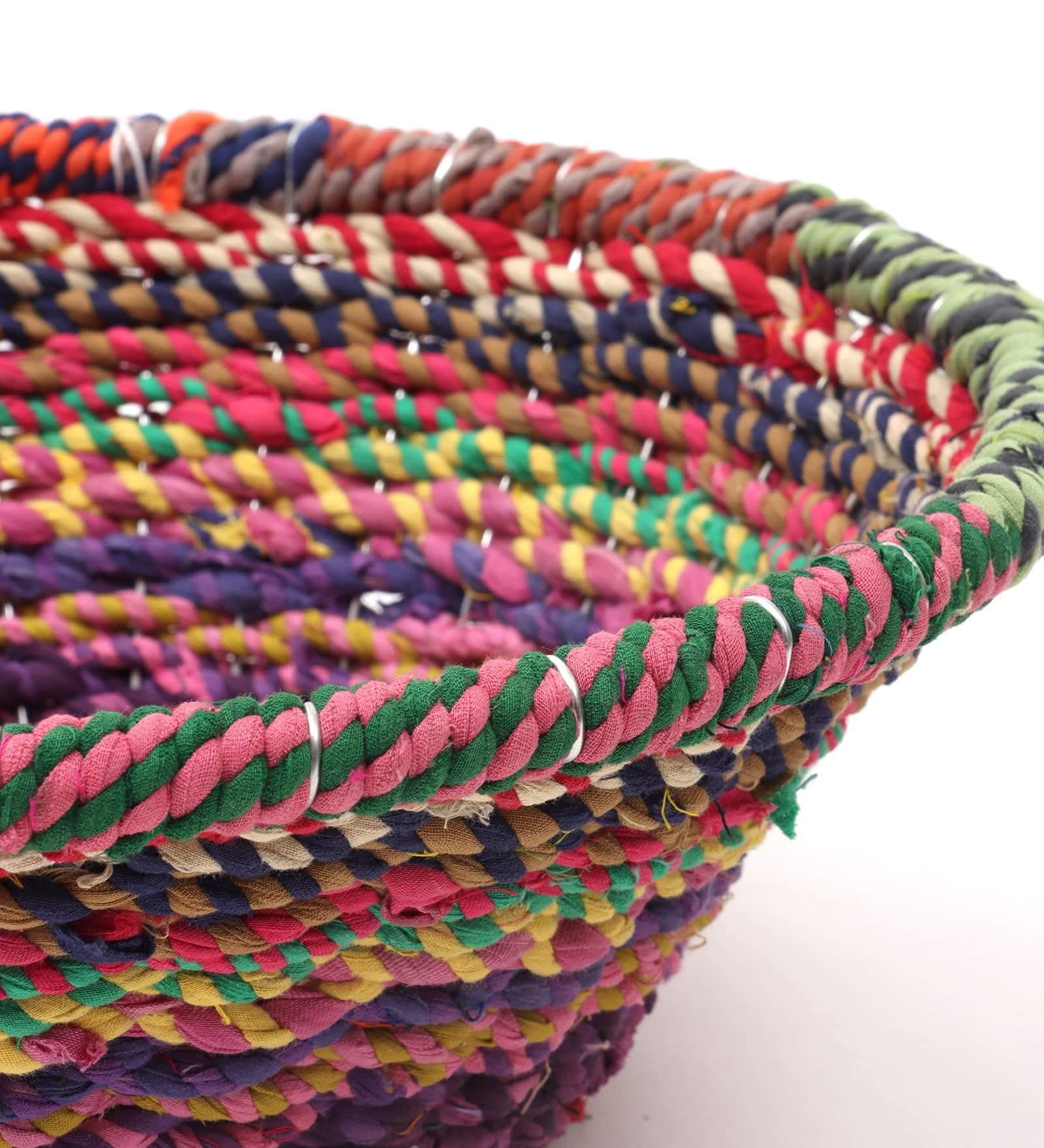 The Tickle Toe Cotton Rope Storage Basket | Handmade, Eco-Friendly Organizer for Home, Nursery & Bedroom | Soft, Durable & Round | 28L x 15W x 12H cm 2